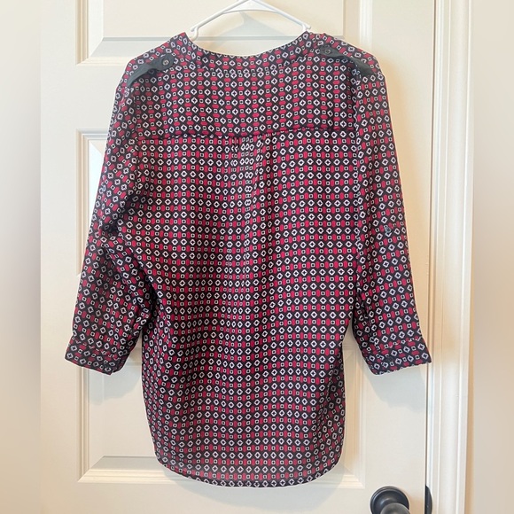 Antilia Femme Red and Black Tunic with Cuffed Sleeves - Picture 2 of 6